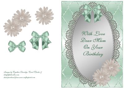 White Daisies on Silver Oval Frame