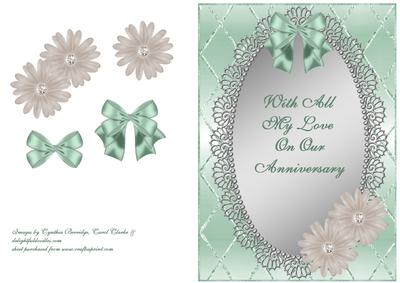 White Daisies on Silver Oval Frame - Our Anniversary