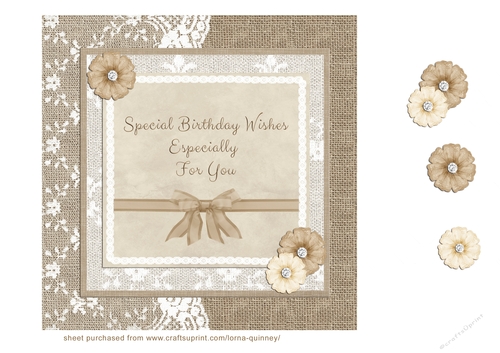 Rustic Lace Birthday Card