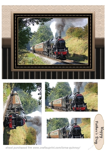 Steam Train Landscape Card - Birthday/Fathers Day