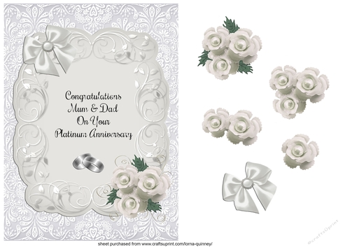 White Roses & Rings Platinum Anniversary - Mum & Dad