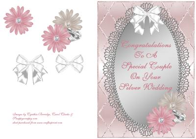 Pink & White Daisies - Silver Wedding