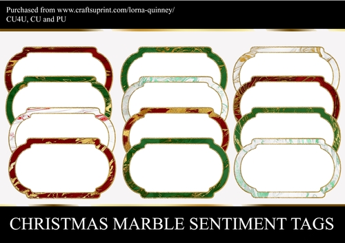 Christmas Marble Sentiment Tags