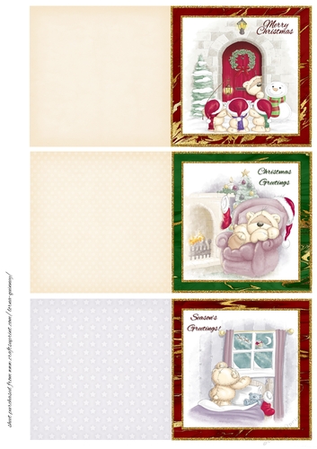 Christmas Teddies Mini Cards 1