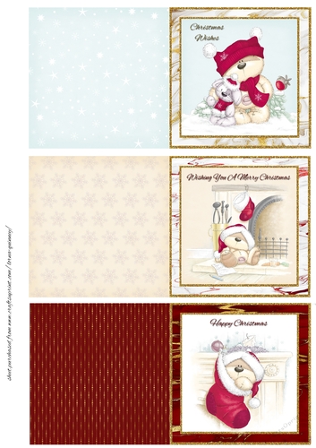 Christmas Teddies Mini Cards 2