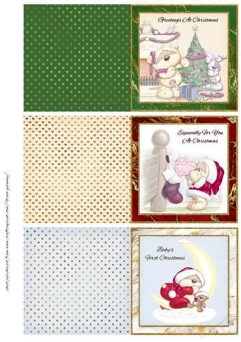 Christmas Teddies Mini Cards 3