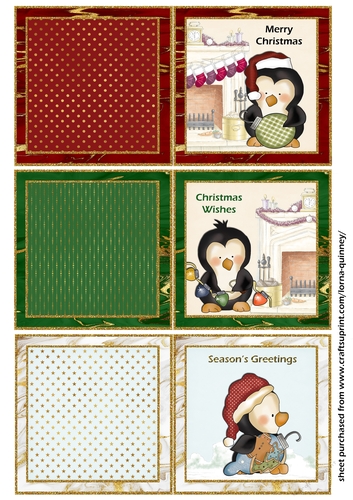Christmas Penguins Mini Cards 1