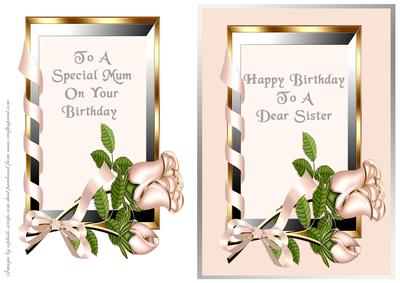 Roses & Ribbon Frame - Mum & Sister Birthday