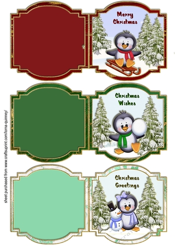 Christmas Penguins Mini Cards 3