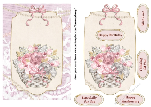 Pink & Gold Flower Basket