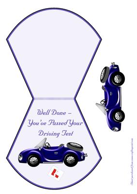 Blue Driving Test Wobble Card