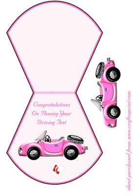 Pink Driving Test Wobble Card