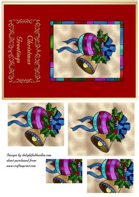 Christmas Stained Glass Pyramid - Bauble & Bells