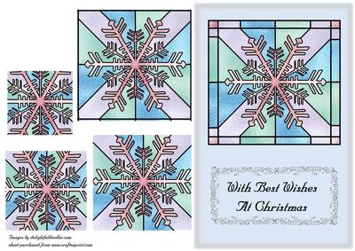 Stained Glass Snowflake Pyramid