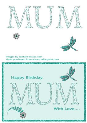 Mum Birthday in Aqua