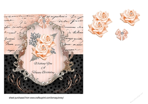 Peach & Black Floral Card 2