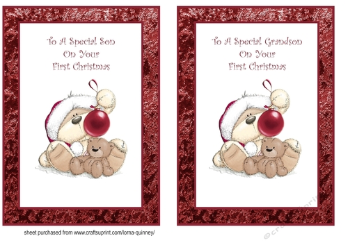 Son & Grandson 1st Christmas Card Front