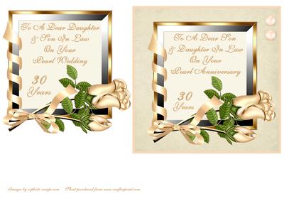 Roses & Ribbons Frame - Pearl Wedding 2