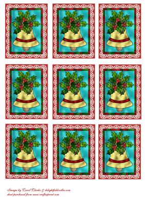 Stained Glass Bell Gift Tags