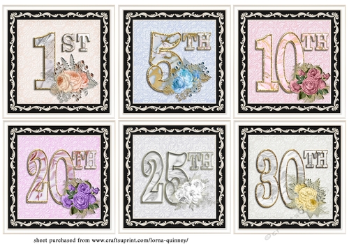 Floral Anniversary Toppers 1st - 30th