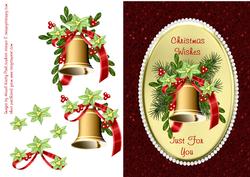 Christmas Bells on Red Glitter