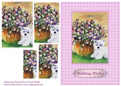 Westie & Flowers - Birthday