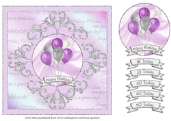 Birthday Balloons Card Front - 18th to 50th