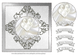 Wedding & Anniversary Balloons Card Front - Silver