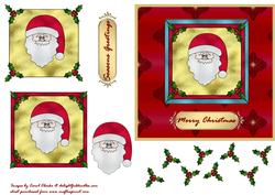 Stained Glass Santa Card Front