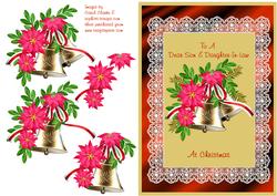 Poinsettia & Bells in Lace Frame - Son & Daughter-in-law