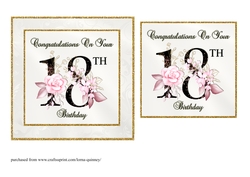 Floral Number 18 Birthday Card Front