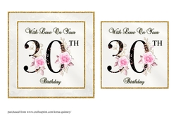 Floral Number 30 Birthday Card Front