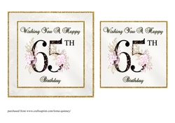 Floral Number 65 Birthday Card Front