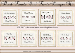 Floral Female Card Fronts Bumper Kit Set 2