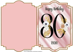 80th Birthday Shaped Card