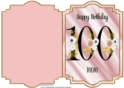 100th Birthday Shaped Card