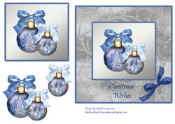 Christmas Baubles in Blue & Silver
