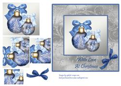 Christmas Baubles in Blue & Silver - Pyramid