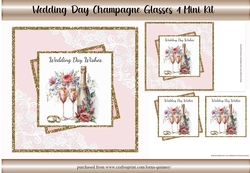Wedding Day Champagne Glasses 4 Mini Kit