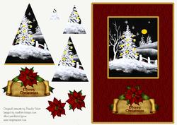 Black & White Christmas Tree - Triangle Pyramid