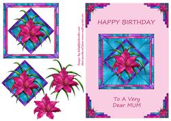 Pink Stained Glass Lily - Mum