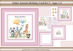 Safari Animals Birthday Card Kit 2 - Ages 1-5