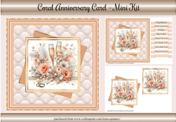 Coral Anniversary Card Mini Kit