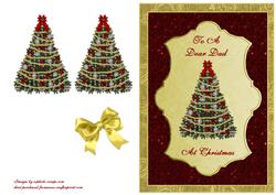 Christmas Tree on Red Glitter & Gold -dad