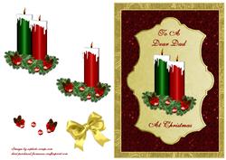 Candles on Red Glitter & Gold - Dad