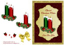 Candles on Red Glitter & Gold