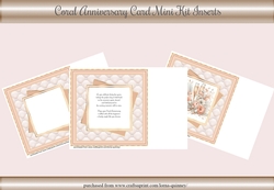 Coral Anniversary Card Inserts Mini Kit
