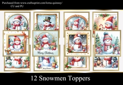 12 Snowmen Toppers 