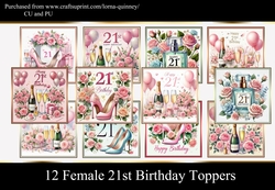 12 Female 21st Birthday Toppers