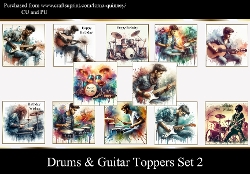 Drums & Guitar Toppers Set 2